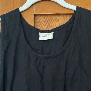 Conscious Clothing Black Patio Dress - 100% Linen